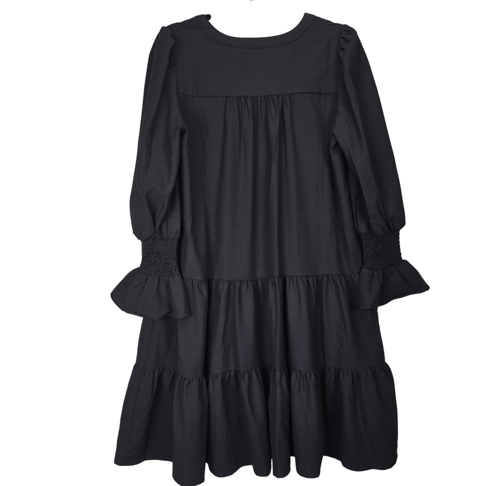 Tuckernuck Pomander Place Kenzo Black‎ Tiered Dress Medium Smocked Designer - Picture 10 of 11